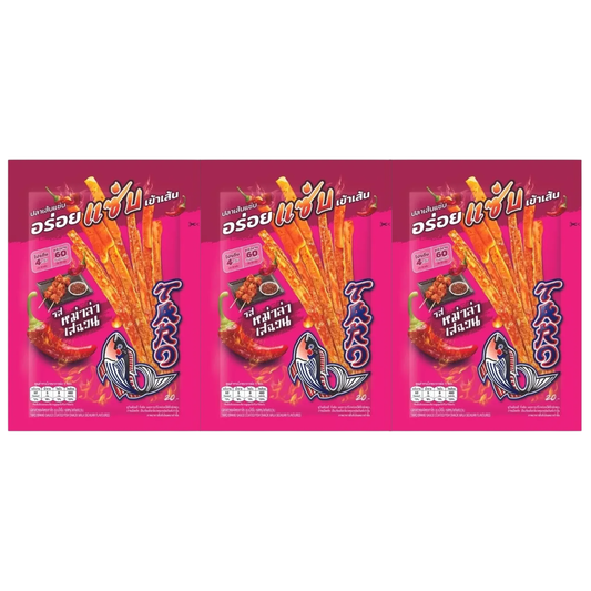 Taro Sichuan Spicy Fish Snack with Dipping Sauce 18g (Pack of 3)