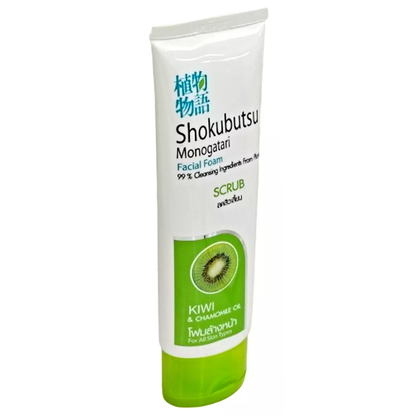 Shokubutsu Monogatari Kiwi Facial Foam Scrub - 100g for Radiant Skin