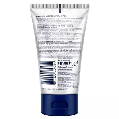 Nivea Men Bright C+Hya Wash Foam 100g - Brightening Facial Cleanser