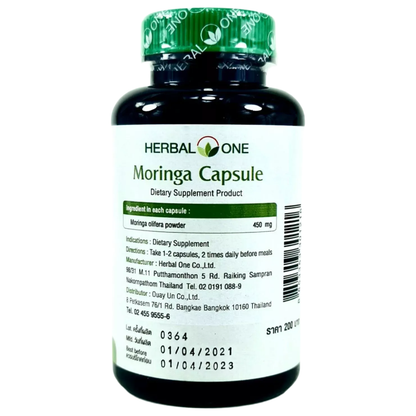 Herbal One - Pure Moringa Oleifera Capsules for Wellness (100 Capsules)