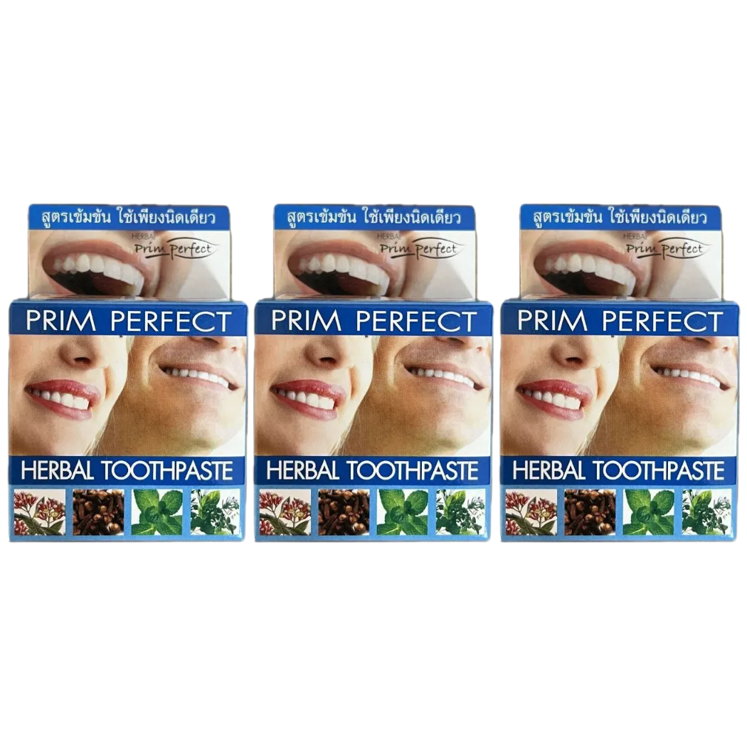 Poompuksa Prim Perfect Herbal Toothpaste - Pack of 3 | Made in Thailand
