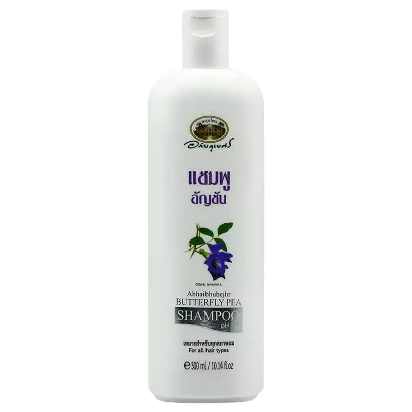 Abhaibhubejhr Butterfly Pea Shampoo 300ml - Natural Thai Herbal Hair Care for Hair Vitality and Anti-Gray