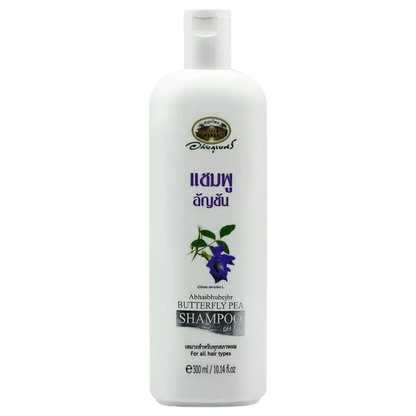 Abhaibhubejhr Butterfly Pea Shampoo 300ml - Natural Thai Herbal Hair Care for Hair Vitality and Anti-Gray