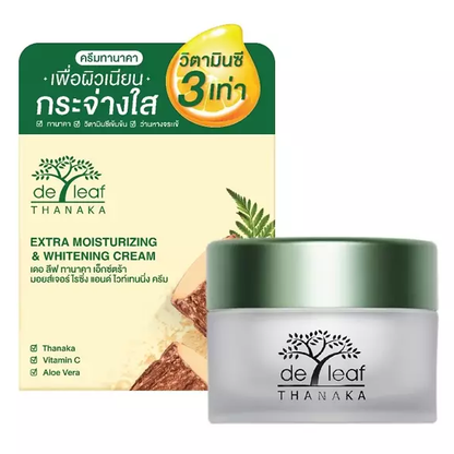 De Leaf Thanaka Moisturizing & Whitening Cream 40g - Natural Brightening & Hydration