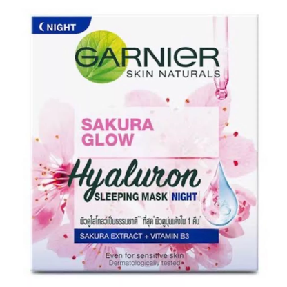 Garnier Sakura Glow Hyaluron Night Mask 50ml – Hydrating & Brightening