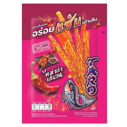 Taro Sichuan Spicy Fish Snack with Dipping Sauce 18g (Pack of 3)