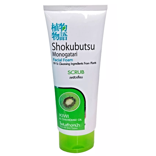 Shokubutsu Monogatari Kiwi Facial Foam Scrub - 100g for Radiant Skin