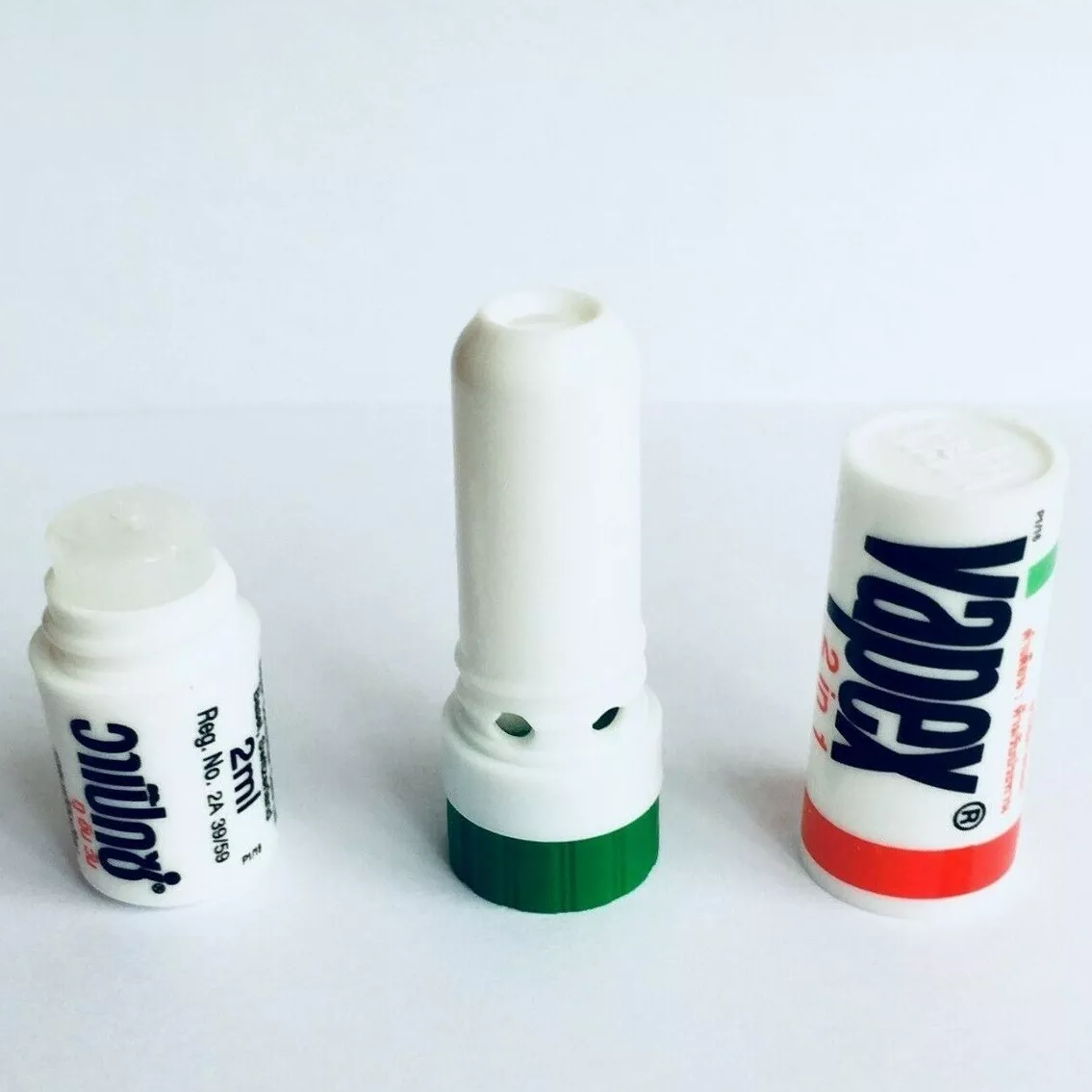 Vapex Menthol Nasal Inhaler for Cold, Congestion, Dizziness Relief - 6 Pack (2 ml Each) - Made in Thailand