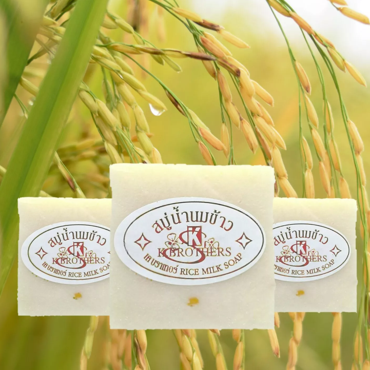 K. Brothers Rice Milk Soap – Gentle Facial Cleanser for Soft, Radiant Skin – Pack of 3