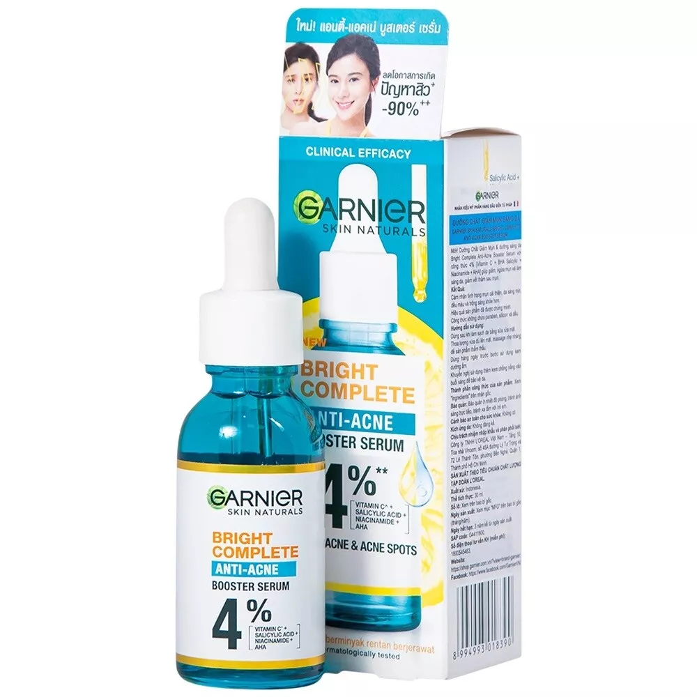 Garnier Bright Complete Anti-Acne Serum 30ml - Clears & Brightens Skin