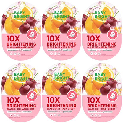 Baby Bright - 10X Brightening Glass Skin Mask Sheet 20g. (Pack of 6)