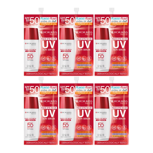 Rojukiss Face, Eye & Neck UV Sun Serum SPF50+ PA++++ - 7g (Pack of 6)