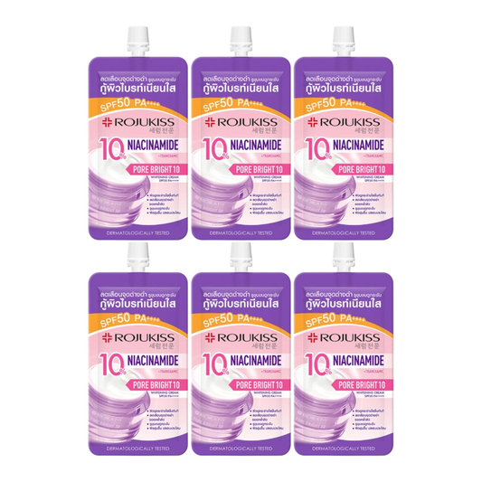 Rojukiss Porebright10 Whitening Cream SPF50+ PA++++ 8ml — Pack of 6