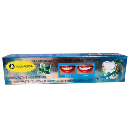 Poompuksa Herbal Toothpaste - Blue Box 50g for Fresh, Healthy Smile