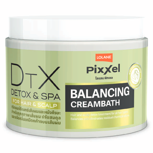 Lolane Pixxel Detox & Spa Balancing Cream Bath 475g - Rejuvenate Hair & Scalp